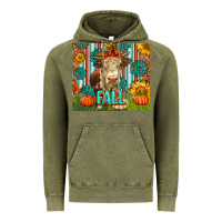 Vintage Olive Western Fall Cow Vintage Hoodie - LillyAllenDesigns