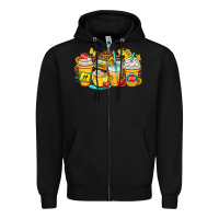 Black school bus coffee cups Zipper Hoodie - OliviaCreatesArt