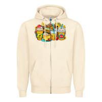 Sandshell school bus coffee cups Zipper Hoodie - OliviaCreatesArt