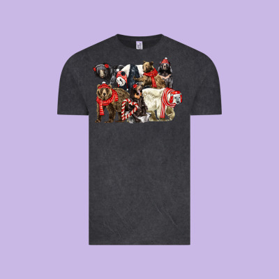 Christmas Bear Family Vintage Tee Designed By Lillyallendesigns