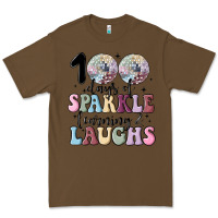 Cacao 100 days of sparkle learning and laugh faux sequin Premium Tee - MaliasSmallBusiness