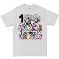 Dove Grey 100 days of sparkle learning and laugh faux sequin Premium Tee - MaliasSmallBusiness