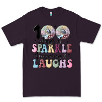 Plum 100 days of sparkle learning and laugh faux sequin Premium Tee - MaliasSmallBusiness