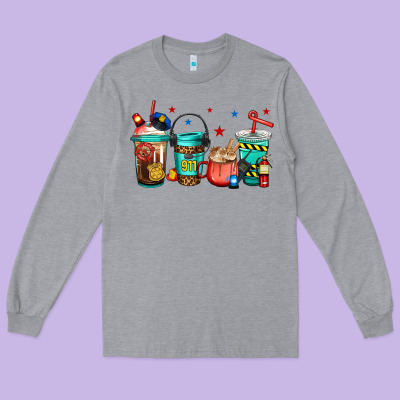 911 Police Firefighter Dispatcher Long Sleeve Tee Designed By Jasminsmagicworld