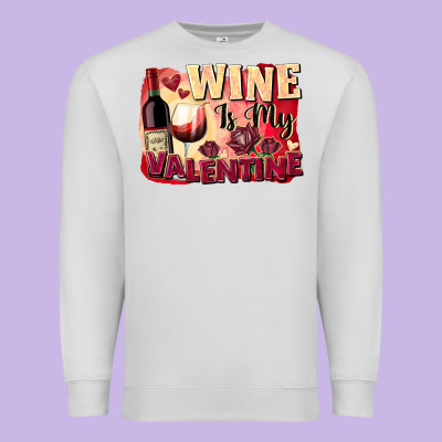 Wine İs My Valentine Fa Premium Sweatshirt Designed By Fadigitalartstudio