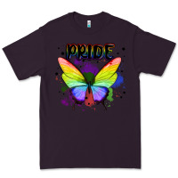 Plum rainbow butterfly pride lgbtq Premium Tee - MaliasSmallBusiness