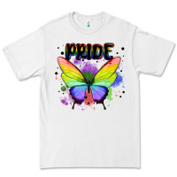 White rainbow butterfly pride lgbtq Premium Tee - MaliasSmallBusiness