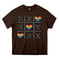 Chocolate Brown pride tic tac toe Heavy Core Tee - MaliasSmallBusiness