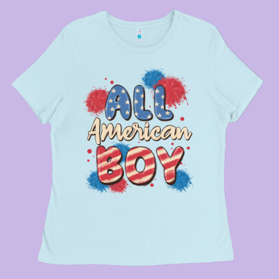 All American Boy Ladies Tee Designed By Maliassmallbusiness