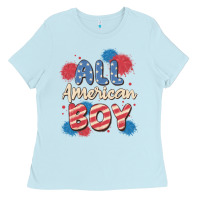 Baby Blue all american boy Ladies Tee - MaliasSmallBusiness