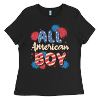 Black all american boy Ladies Tee - MaliasSmallBusiness