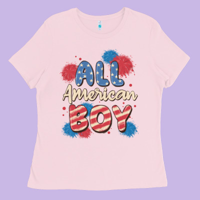 All American Boy Ladies Tee Designed By Maliassmallbusiness