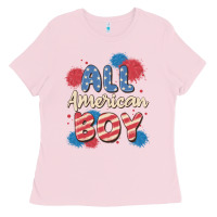 Bubblegum Pink all american boy Ladies Tee - MaliasSmallBusiness