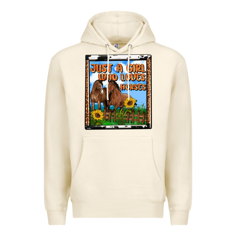 Western Just A Girl Who Loves Horses Premium Hoodie by OliviaCreatesArt | Teevron
