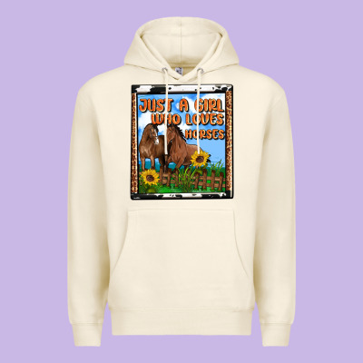 Western Just A Girl Who Loves Horses Premium Hoodie Designed By Oliviacreatesart
