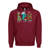 Burgundy licensed practical nurse Zipper Hoodie - OliviaCreatesArt