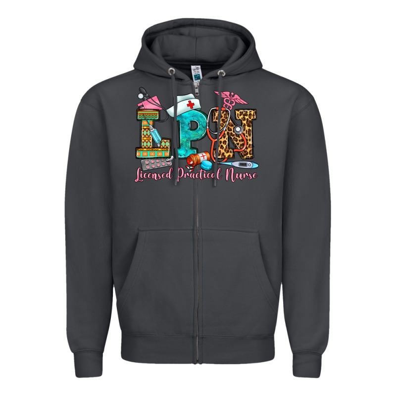 Licensed Practical Nurse Zipper Hoodie by OliviaCreatesArt | Teevron