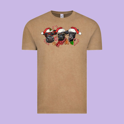 Christmas Black Angus Cows Vintage Tee Designed By Lillyallendesigns