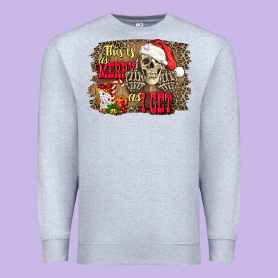 This Is As Merry As I Get Skull Premium Sweatshirt Designed By Fadigitalartstudio