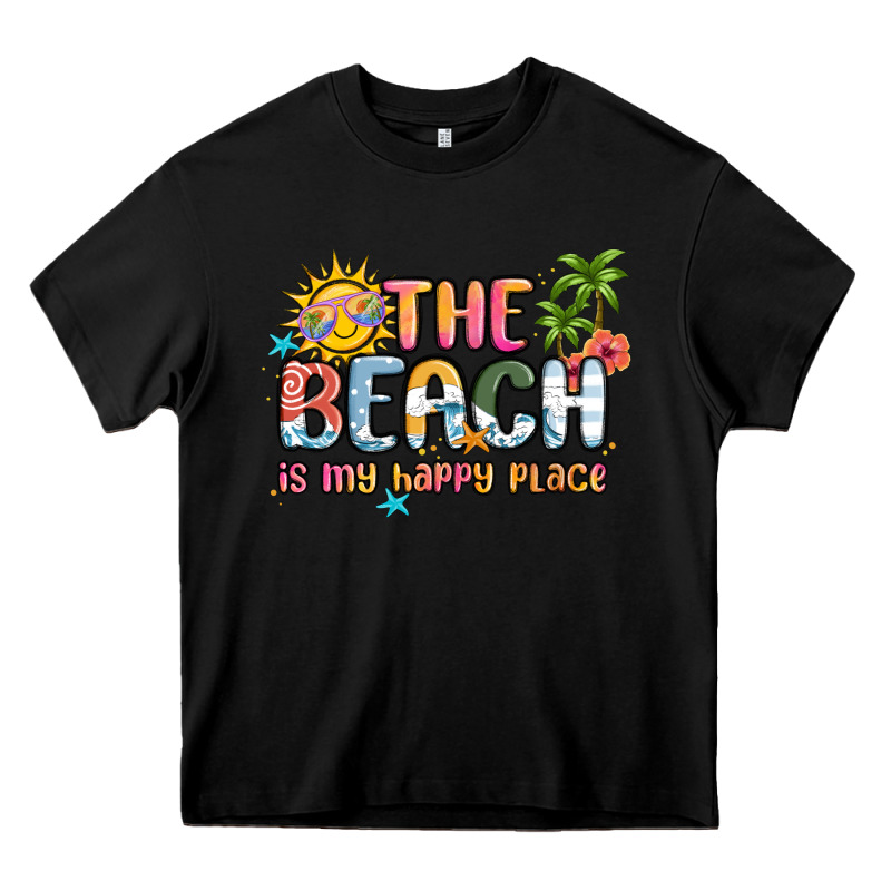 The Beach Is My Happy Place Heavy Core Tee by MaliasSmallBusiness | Teevron
