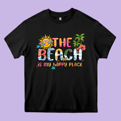 The Beach Is My Happy Place Heavy Core Tee Designed By Maliassmallbusiness