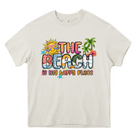 Cream the beach is my happy place Heavy Core Tee - MaliasSmallBusiness