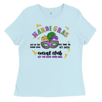 Baby Blue mardi gras social club Ladies Tee - MaliasSmallBusiness