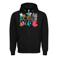 Black scrub life olivia Zipper Hoodie - OliviaCreatesArt