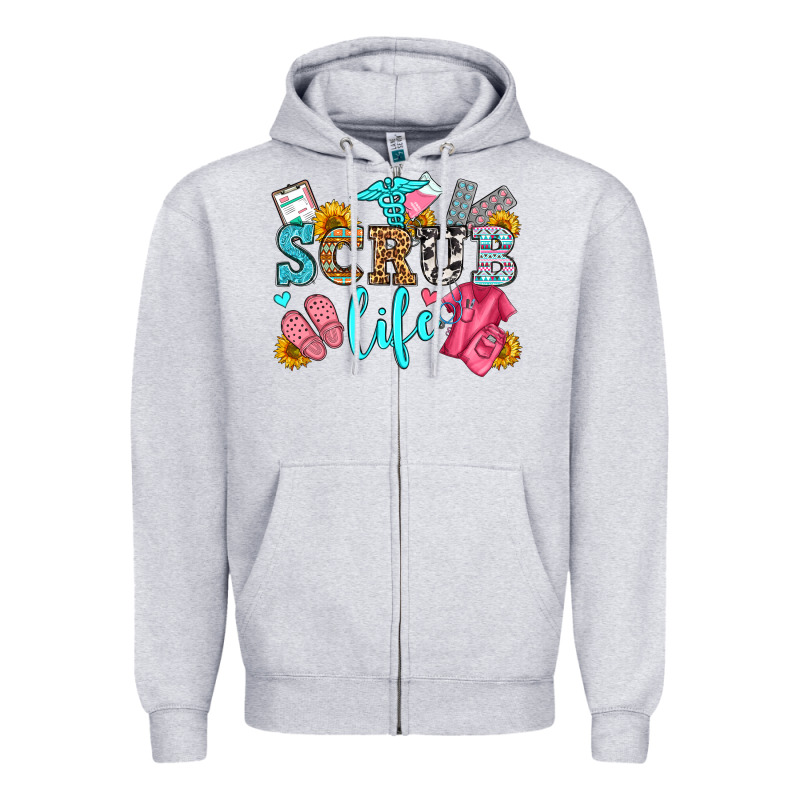 Scrub Life Olivia Zipper Hoodie by OliviaCreatesArt | Teevron
