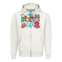 Oatmeal Heather scrub life olivia Zipper Hoodie - OliviaCreatesArt