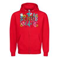 Red scrub life olivia Zipper Hoodie - OliviaCreatesArt