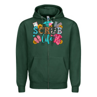 Sports Green scrub life olivia Zipper Hoodie - OliviaCreatesArt