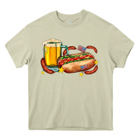 Mossy hot dog and beer with stars and usa flags Heavy Core Tee - AdoDesignShop