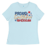 Baby Blue proud southern american Ladies Tee - MaliasSmallBusiness