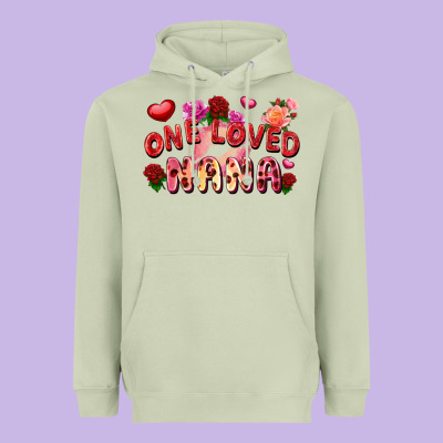 One Loved Nana Heavyweight Hoodie Designed By Fadigitalartstudio