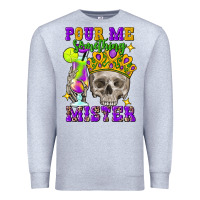 Heather Grey skull pour me something mister Premium Sweatshirt - FaDigitalArtStudio