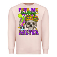 Pale Pink skull pour me something mister Premium Sweatshirt - FaDigitalArtStudio