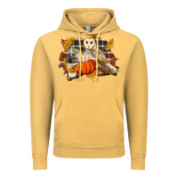 Vintage Mustard Fall Barn Owl Vintage Hoodie - LillyAllenDesigns