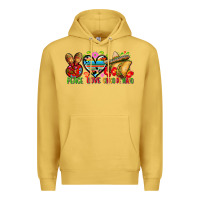Antique Gold Peace love cinco de mayo Premium Hoodie - FaDigitalArtStudio