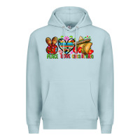 Blue Mist Peace love cinco de mayo Premium Hoodie - FaDigitalArtStudio
