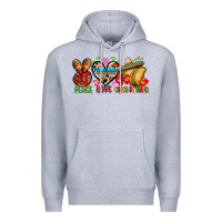 Heather Grey Peace love cinco de mayo Premium Hoodie - FaDigitalArtStudio