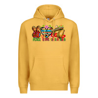 Mustard Peace love cinco de mayo Premium Hoodie - FaDigitalArtStudio
