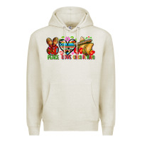 Oatmeal Heather Peace love cinco de mayo Premium Hoodie - FaDigitalArtStudio