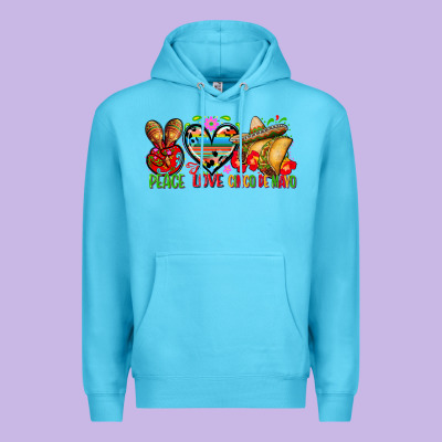 Peace Love Cinco De Mayo Premium Hoodie Designed By Fadigitalartstudio