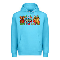 Ocean Blue Peace love cinco de mayo Premium Hoodie - FaDigitalArtStudio