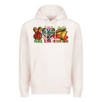 Pale Pink Peace love cinco de mayo Premium Hoodie - FaDigitalArtStudio