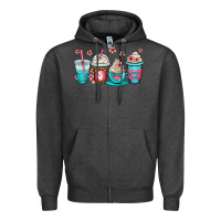 Charcoal Heather mom fuel coffee cups Zipper Hoodie - OliviaCreatesArt