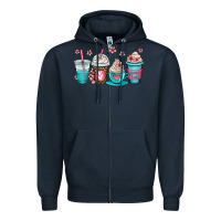 Navy mom fuel coffee cups Zipper Hoodie - OliviaCreatesArt