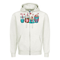 Oatmeal Heather mom fuel coffee cups Zipper Hoodie - OliviaCreatesArt