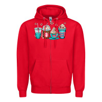 Red mom fuel coffee cups Zipper Hoodie - OliviaCreatesArt